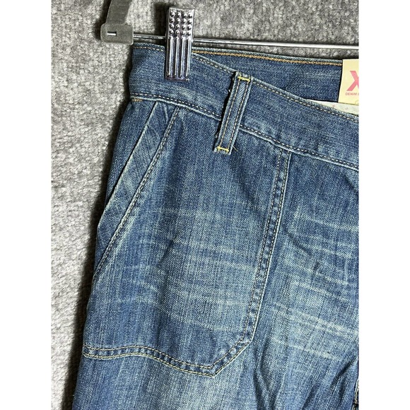Express X2 Slim Fit W11 Flare Leg Jeans Womens Size 6 Blue Denim Patch Pocket - Picture 8 of 14